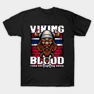 Viking Blood Runs Through My Veins Norway Vikings T-Shirt